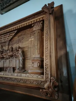 Cuadro Sagrada Cena Madera Tallada