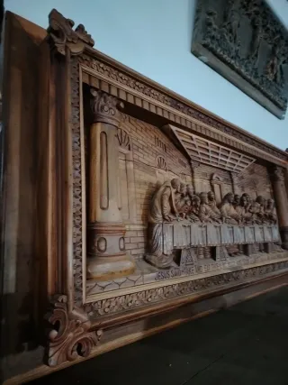 Cuadro Sagrada Cena Madera Tallada