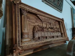 Cuadro Sagrada Cena Madera Tallada