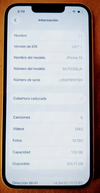iPhone 13 128GB Plata - 84% Batería