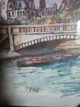 Cuadro París Torre Eiffel Acuarela