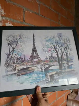 Cuadro París Torre Eiffel Acuarela