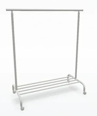 Burro ropero metálico blanco.
