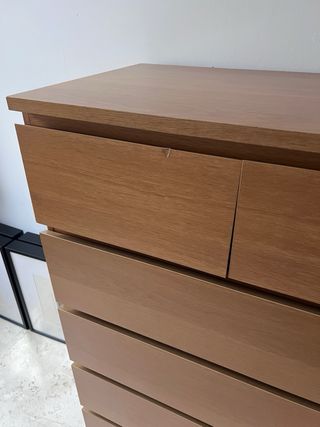 Cómoda Malm 6 cajones madera