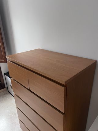 Cómoda Malm 6 cajones madera