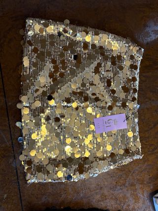 Falda dorada lentejuelas fiesta