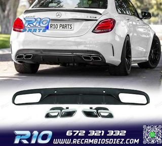DIFUSOR MERCEDES C W205 LOOK AMG C63 14-18 + COLAS ESCAPE