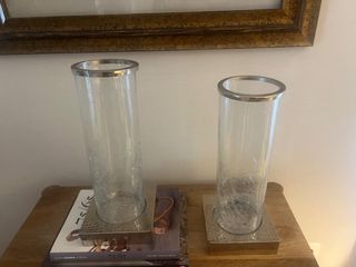 Candelabros de cristal con base metálica