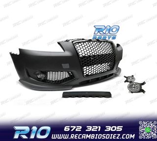 PARAGOLPES DELANTERO AUDI A3 8P 04-08 LOOK RS3 NEGRO + NIEBL