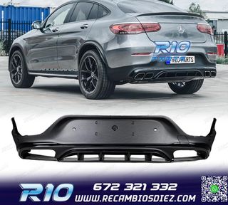 DIFUSOR MERCEDES GLC C253 COUPE AMG 20- LOOK GLC63 NEGRO
