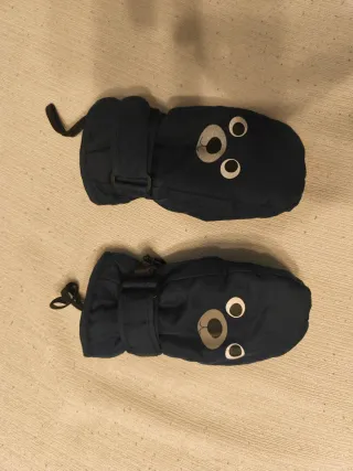 Manoplas Nieve Niño Oso Azul