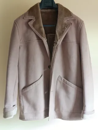 Chaqueta ante beige con forro