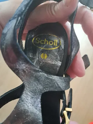 Sandalias Scholl Talla 36 Negro/Plata de piel