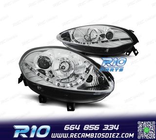 FAROS PARA FIAT BRAVO 2007- LUZ DIURNA FONDO CROMO