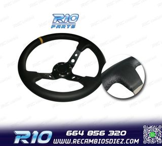 VOLANTE INVERTIDO PIEL SINTETICA NEGRO BRAZOS NEGROS Y RIBET