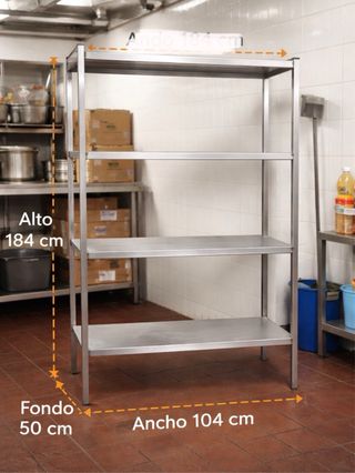 Estantería Acero Inoxidable 104x50x184 cm