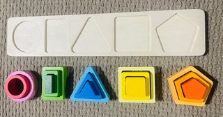 Lote Juguetes Madera: Abaco, Puzzle, Gusano