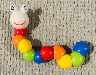 Lote Juguetes Madera: Abaco, Puzzle, Gusano