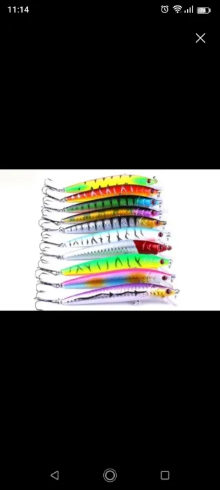 Lote de 10 señuelos de pesca variados