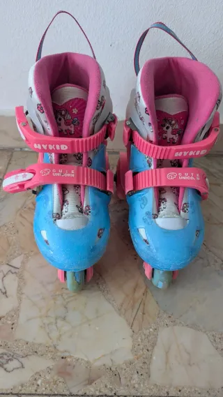 Patines en línea niña unicornio talla ajustable