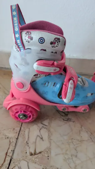 Patines en línea niña unicornio talla ajustable