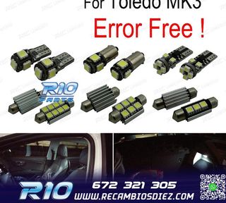 KIT 10 BOMBILLAS LED INTERIOR ACCESORIOS DE ASIENTO PARA SEA