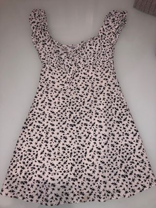 Vestido Verano Flores Blanco y Negro