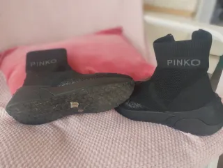 Botines Pinko Negros Tejido