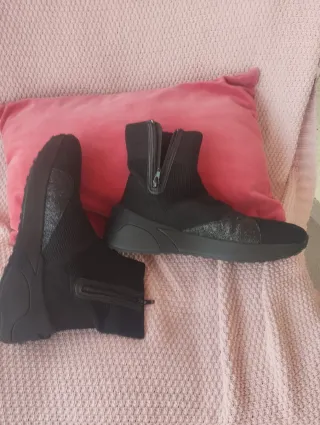 Botines Pinko Negros Tejido