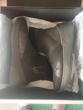 Botines Pinko Negros Tejido