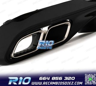 DIFUSOR MERCEDES W206 AMG 21- LOOK C63 + COLAS ESCAPE CROMO