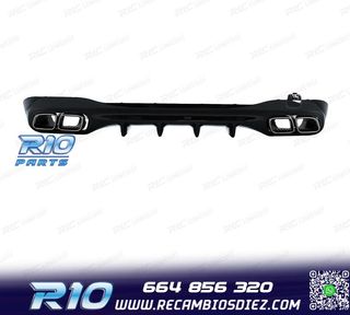 DIFUSOR MERCEDES W206 AMG 21- LOOK C63 + COLAS ESCAPE CROMO