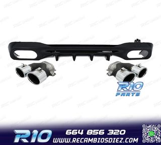 DIFUSOR MERCEDES W206 AMG 21- LOOK C43 + COLAS ESCAPE CROMO