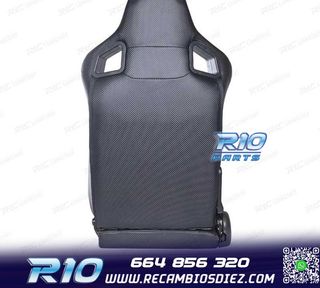 KIT ASIENTO DEPORTIVO SEMI BAQUET ESTILO RS CUERO NEGRO COST
