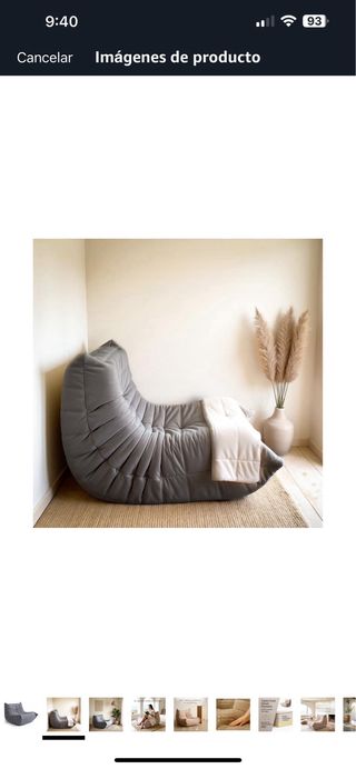 Puff “Togo” Terciopelo Beige Antimanchas