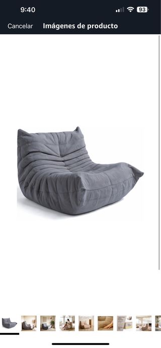 Puff “Togo” Terciopelo Beige Antimanchas