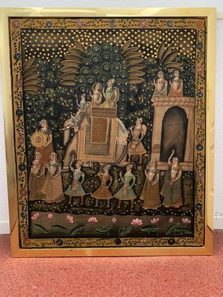 Cuadro tela india pintado a mano