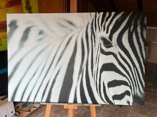 Cuadro Decorativo Cebra Blanco y Negro