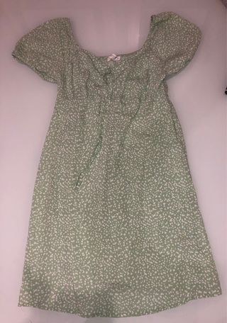 Vestido verano verde estampado