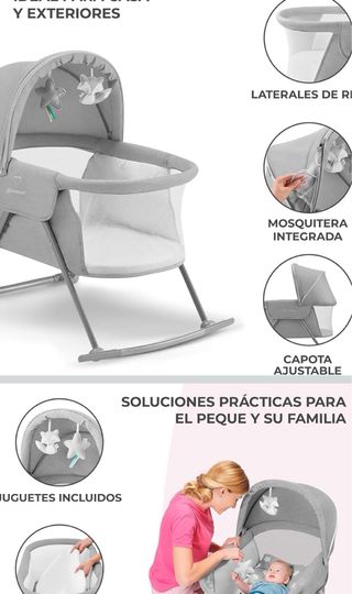 Minicuna/Moisés Kinderkraft Gris