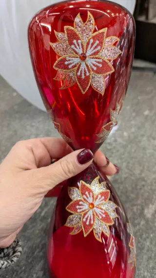 Clessidra natalizia in vetro decorata