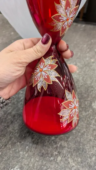 Clessidra natalizia in vetro decorata