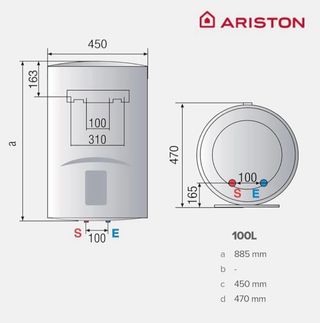 Termo Eléctrico Ariston Lydos R 100L + Soporte