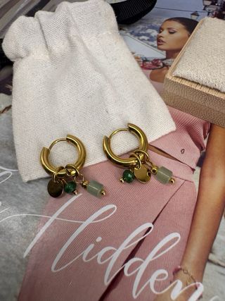 Pendientes de acero inoxidable con baño de oro