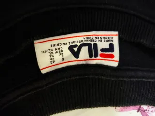 Felpa Fila nera con logo bianco