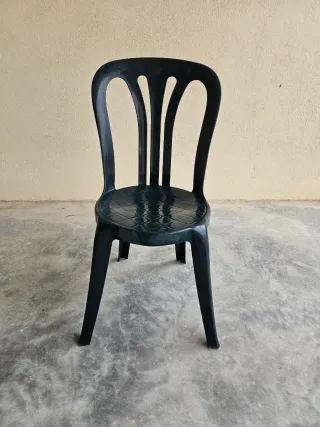 Sillas de plástico verde oscuro (10 unidades)