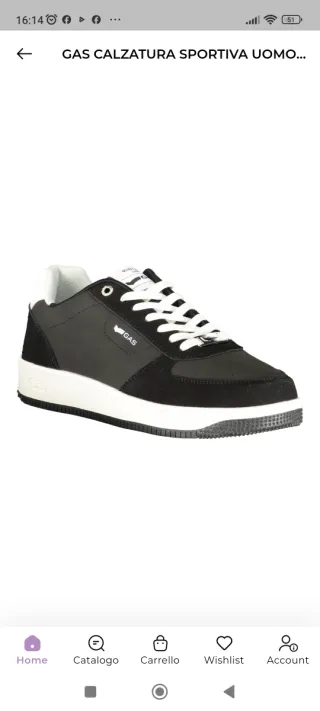 Sneakers Gas Uomo Nere/Bianche Taglia 43/44