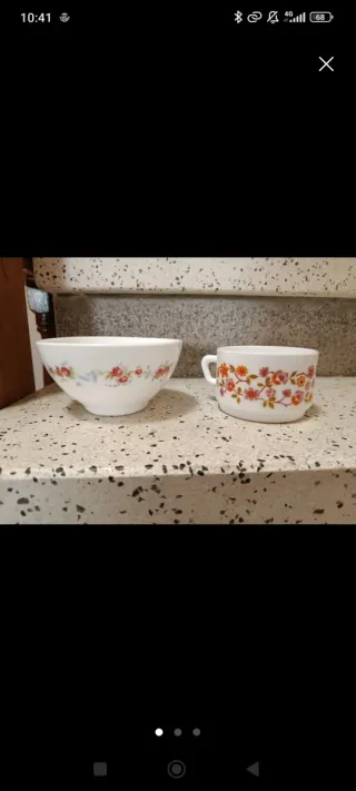 Bol y Taza Arcopal Flores