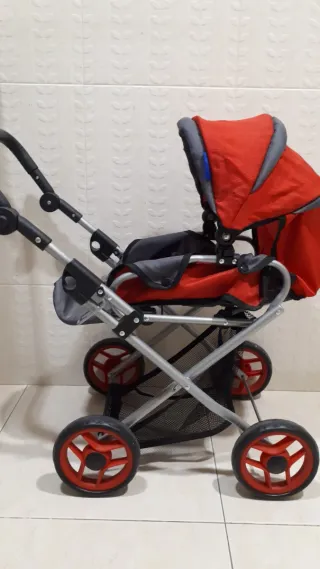 Carrito de bebé para muñecas rojo Cotxet ninos
