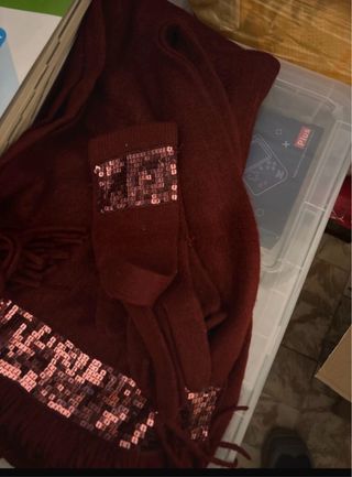 Carpisa Guanti e Sciarpa Rosa/Rosso